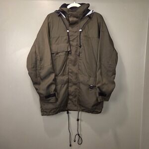 Banana Republic Men's Utility Jacket Reflective Packable Hood, Size S, Green